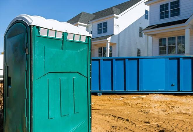 construction site workers have access to portable toilets